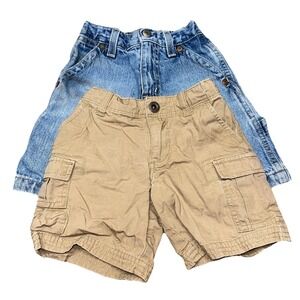 Polo Ralph‎ Lauren Toddler Boys 3T Shorts Denim Khaki Cargo RL 1967 (Lot Of 2)